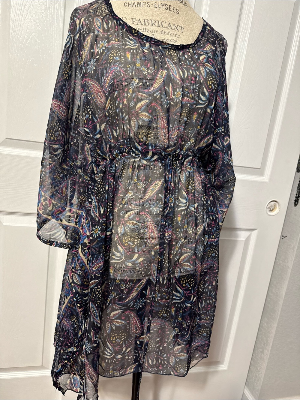 Beach Swimsuit Paisley Tie-Waist Coverup Dress One Size